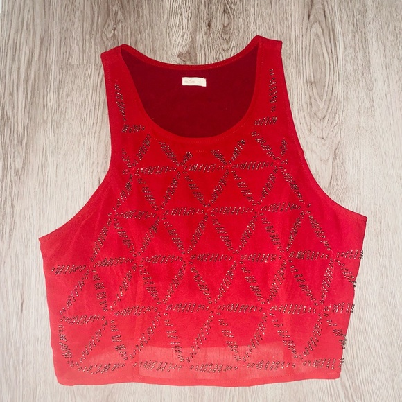 Hollister Beaded Embellished Crop Top Sleeveless Boho Tank
Top Red Size L - Picture 3 of 11